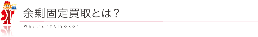 余剰固定買取とは?